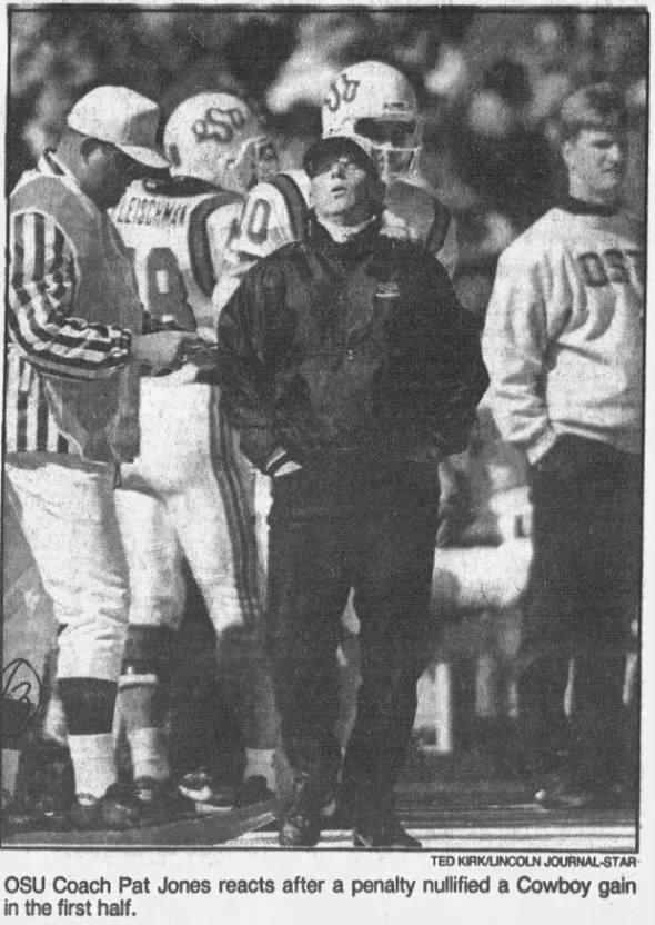 1992 Nebraska-Oklahoma State football, Pat Jones photo