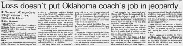 1992 Nebraska-Oklahoma football, Gibbs