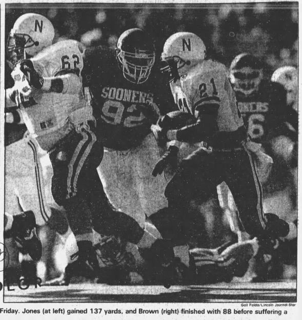 1992 Nebraska-Oklahoma football, Derek Brown photo