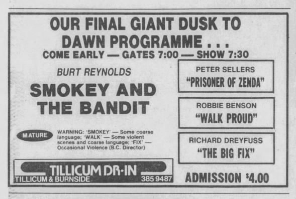 Tillicum Drive-In final show November 11 1979
