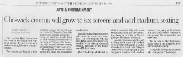 Cheswick Cinema expansion