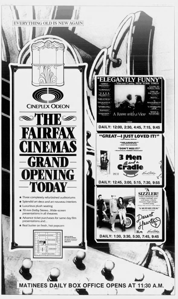 Fairfax cinemas reopening by Cineplex