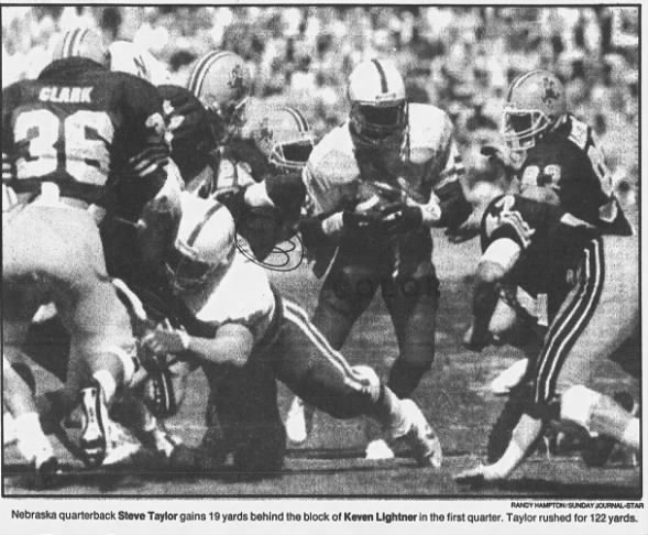 1987 Nebraska-Arizona State football, Steve Taylor run
