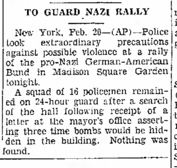 To Guard Nazi Rally