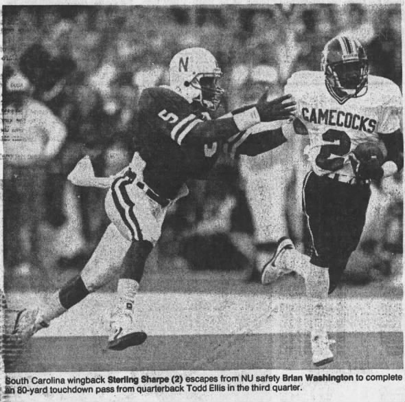 1987 Nebraska-South Carolina football, Sterling Sharpe touchdown