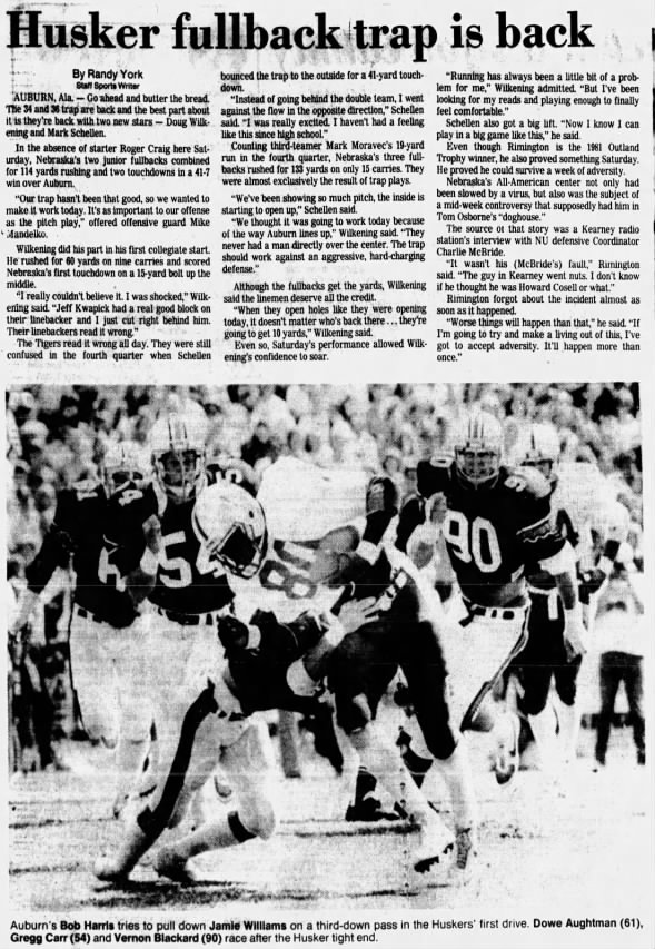 1982 Nebraska-Auburn football, LJS3
