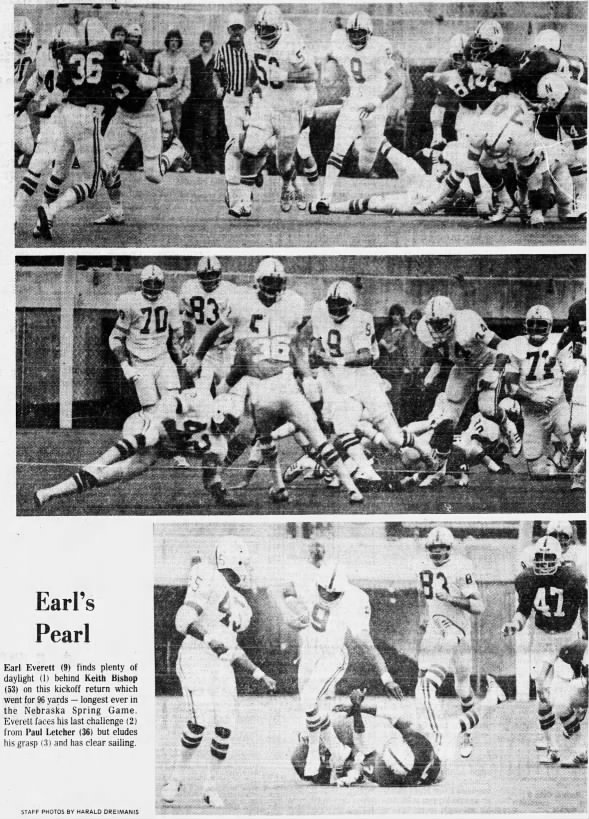 1977 Nebraska football spring game Everett photos