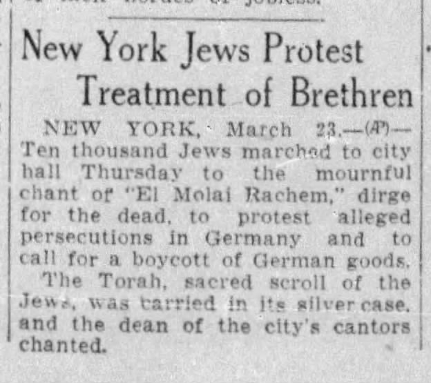 New York Jews Protest Treatment of Brethren