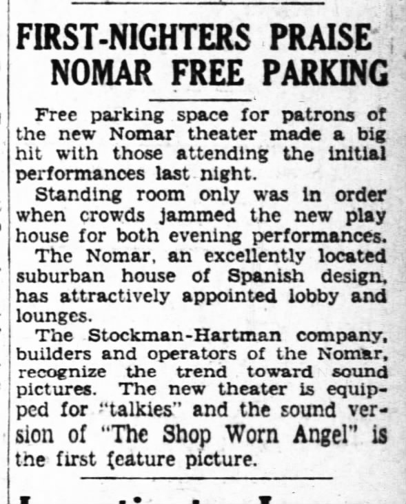 Nomar Theatre opening