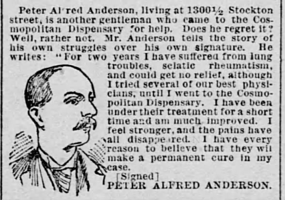 Peter Alfred Anderson promoting Cosmopolitan Dispensary
