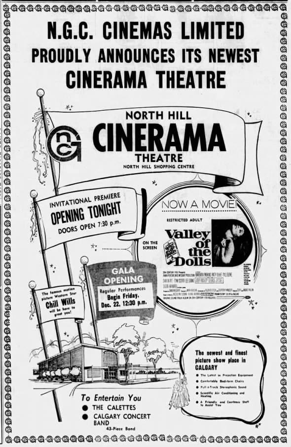 North Hill Cinerama opening December 21, 1967