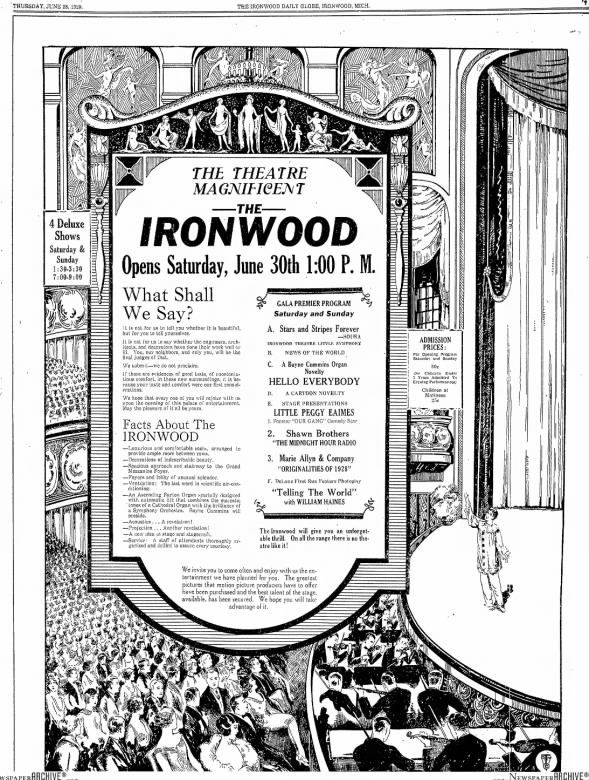 Ironwood theatre opening