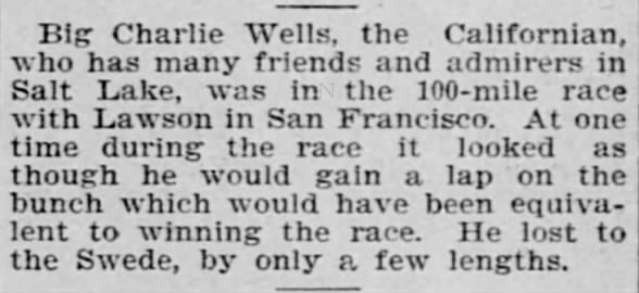 Big Charlie Wells, John Lawson, 100-mile race