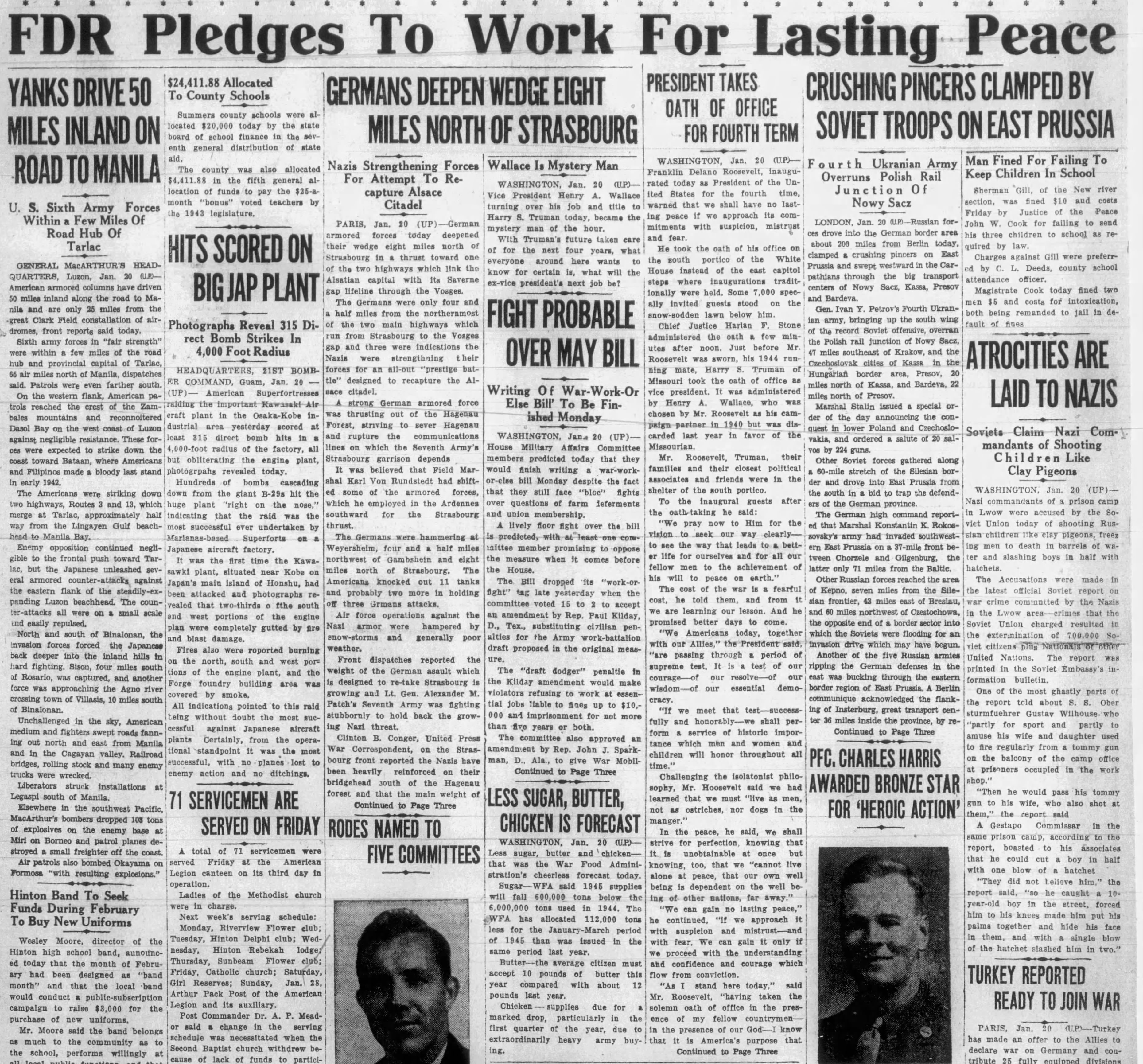 FDR Pledges To Work For Lasting Peace