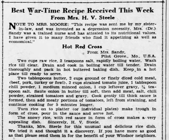 Best Wartime Recipe: Hot Red Cross
