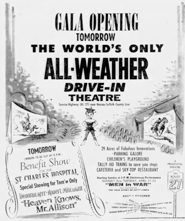 World's first all-weather drive-in, the Johnny All-Weather Drive-In