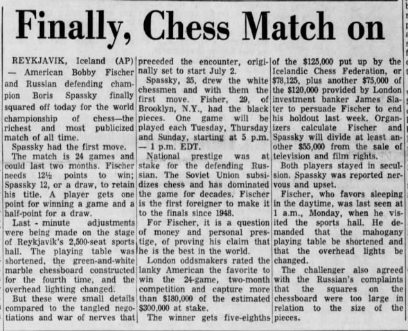 Finally, Chess Match On