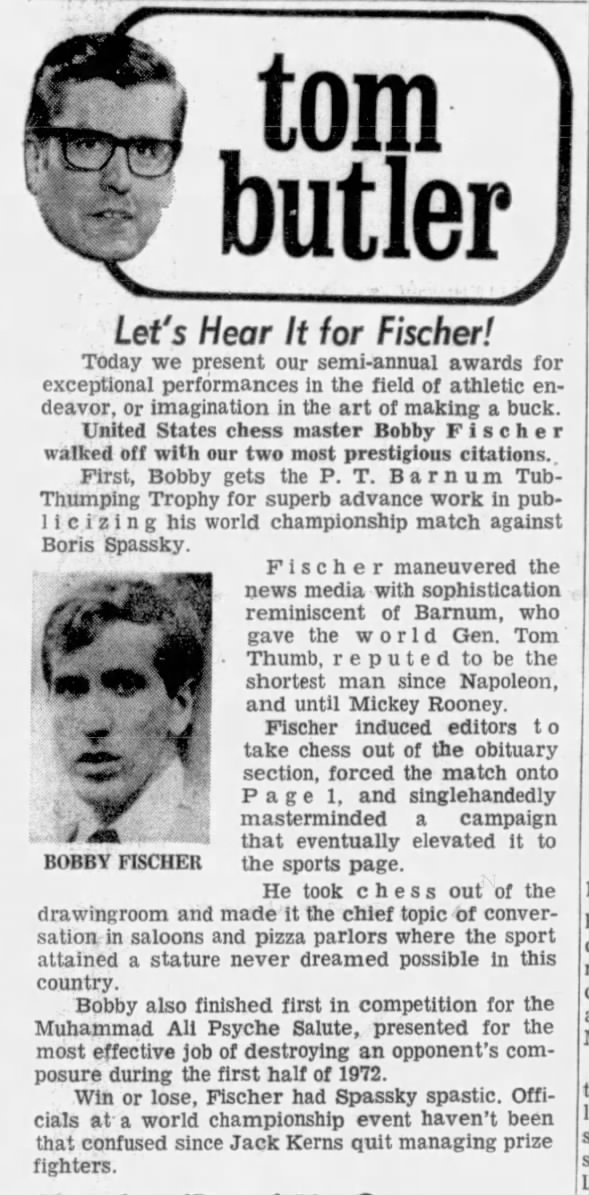 Let's Hear It For Fischer!