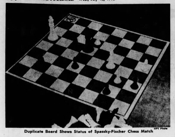 Duplicate Board Shows Status of Spassky-Fischer Chess Match