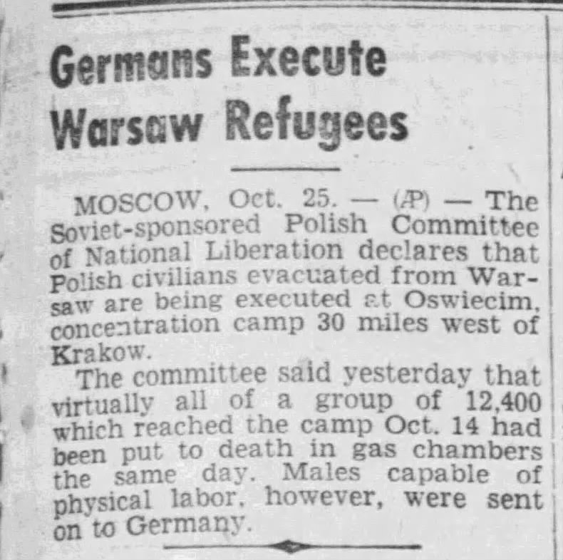 Germans Execute Warsaw Refugees