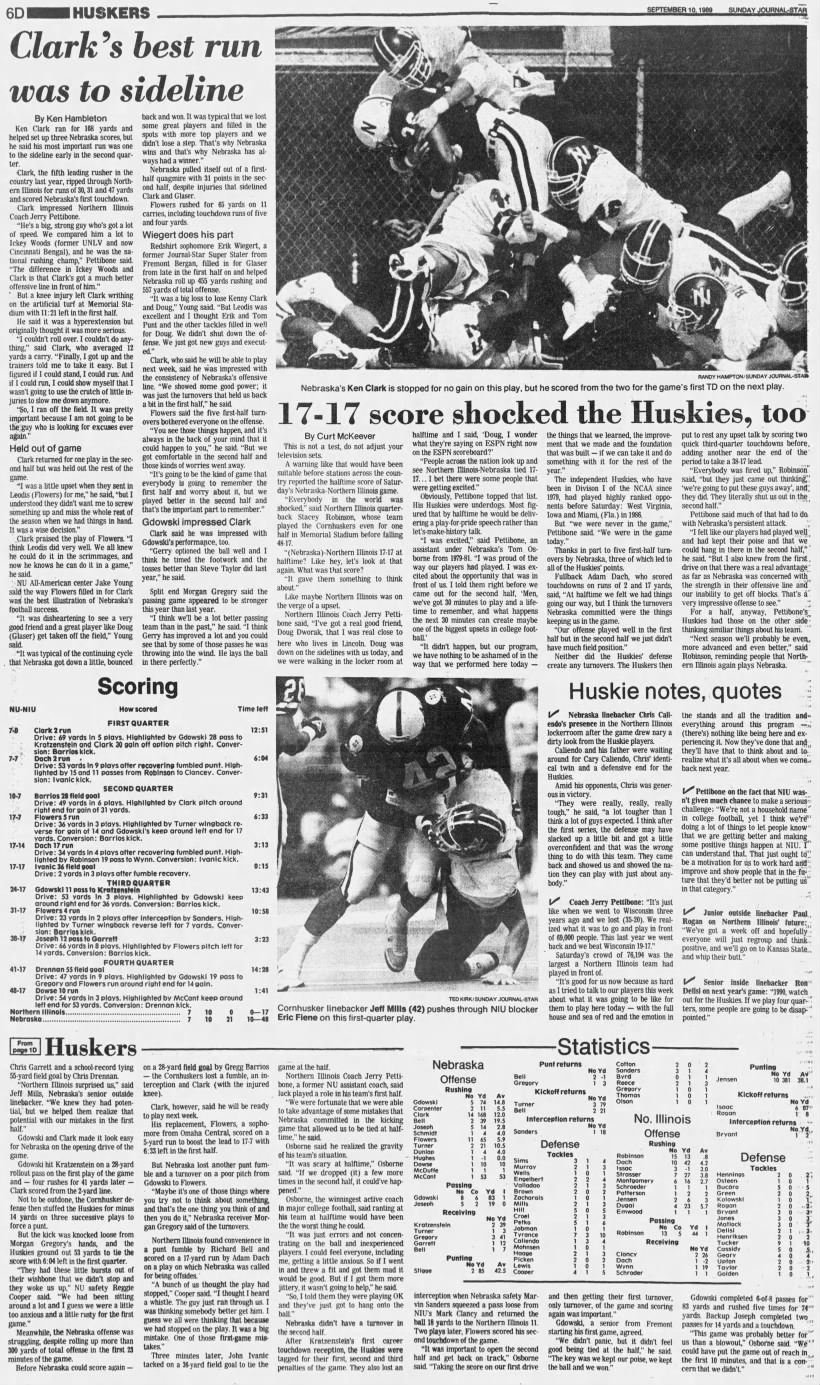1989 Nebraska-N. Illinois football LJS2