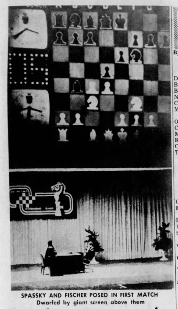 Spassky and Fischer Posed in First Match