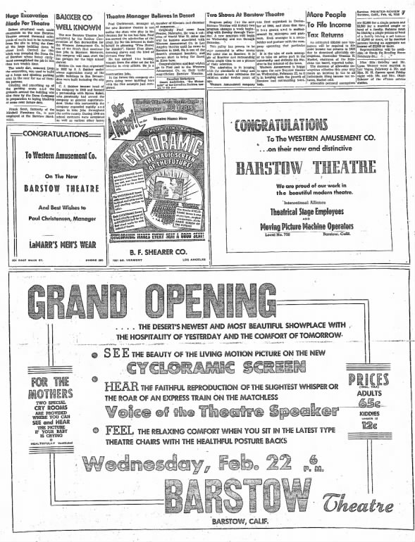 Barstow theatre opening