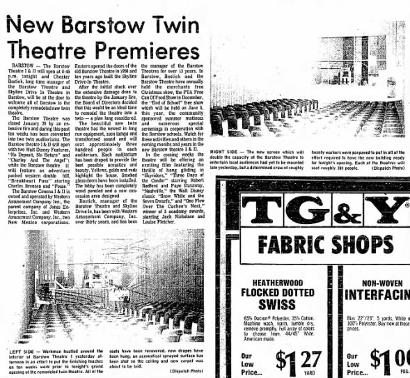 Barstow Twin Cinema opening