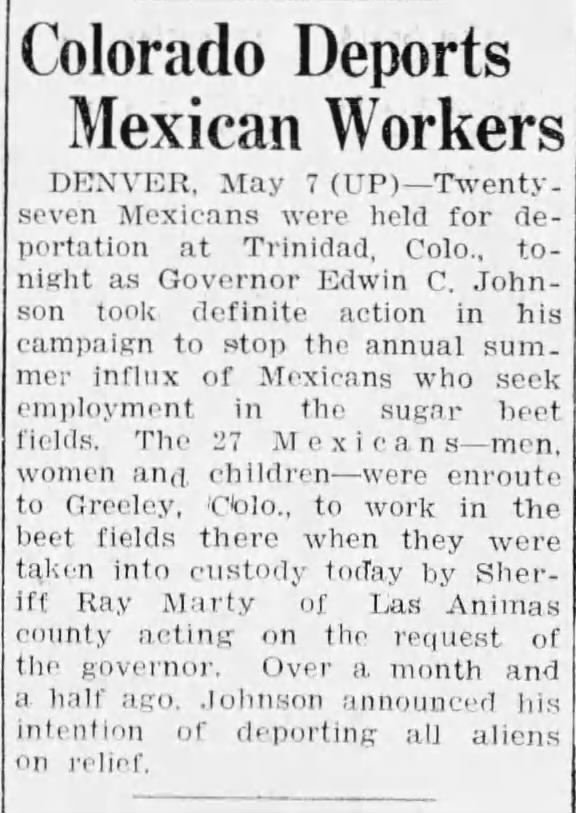 Colorado Deports Mexican Workers