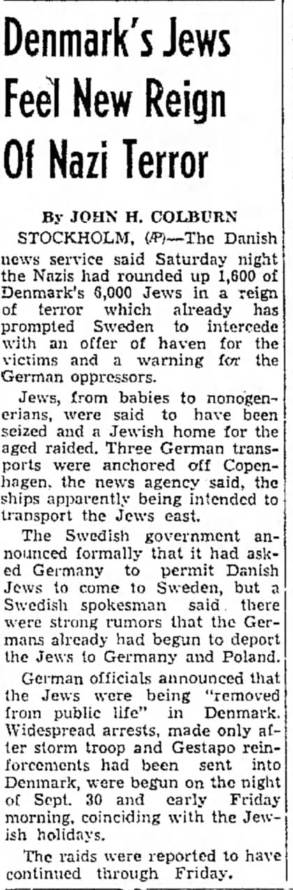 Denmark's Jews Feel New Reign Of Nazi Terror