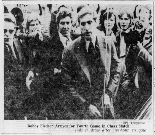 Bobby Fischer Arrives for Fourth Game in Chess Match
