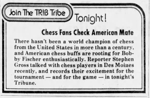 Chess Fans Check American Mate