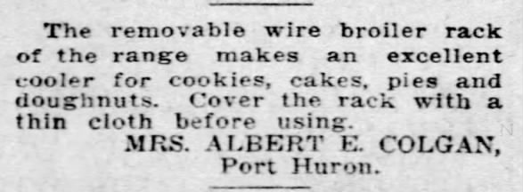 Tip: Use oven rack to cool baked goods (1940)