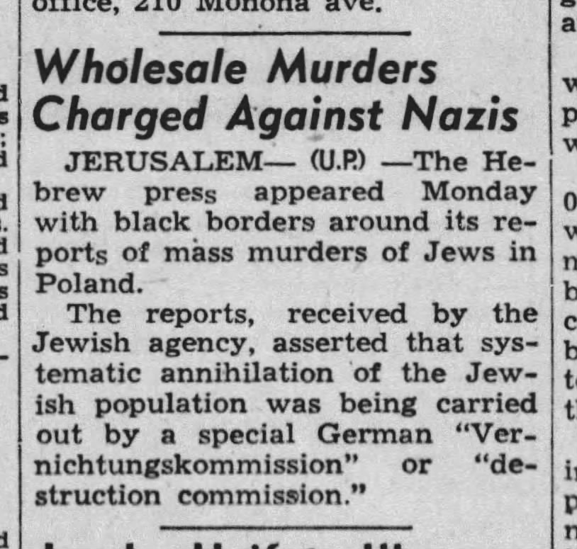 Wholesale Murders Charged Against Nazis