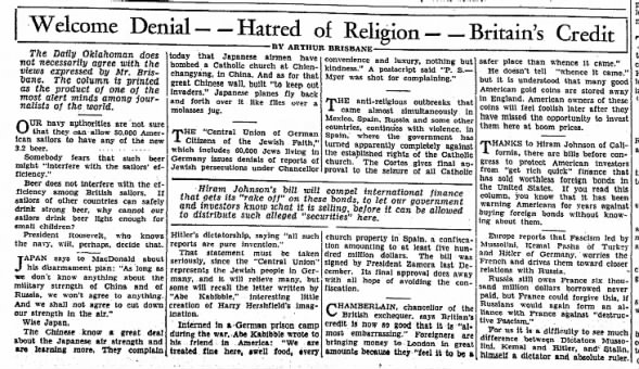 Welcome Denial – – Hatred of Religion – – Britain's Credit