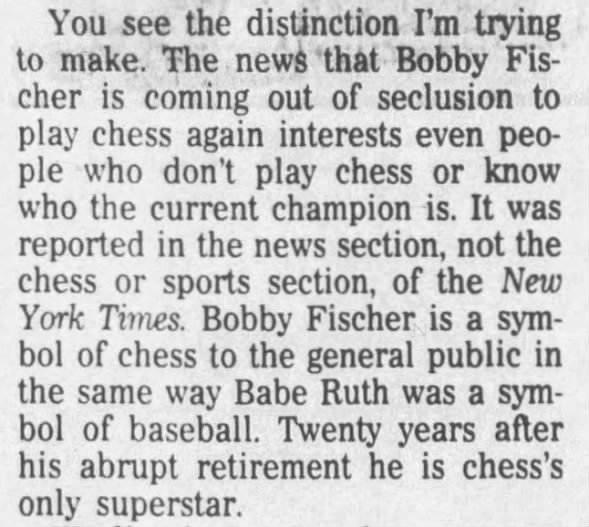 Chess Icon Robert James 'Bobby' Fischer