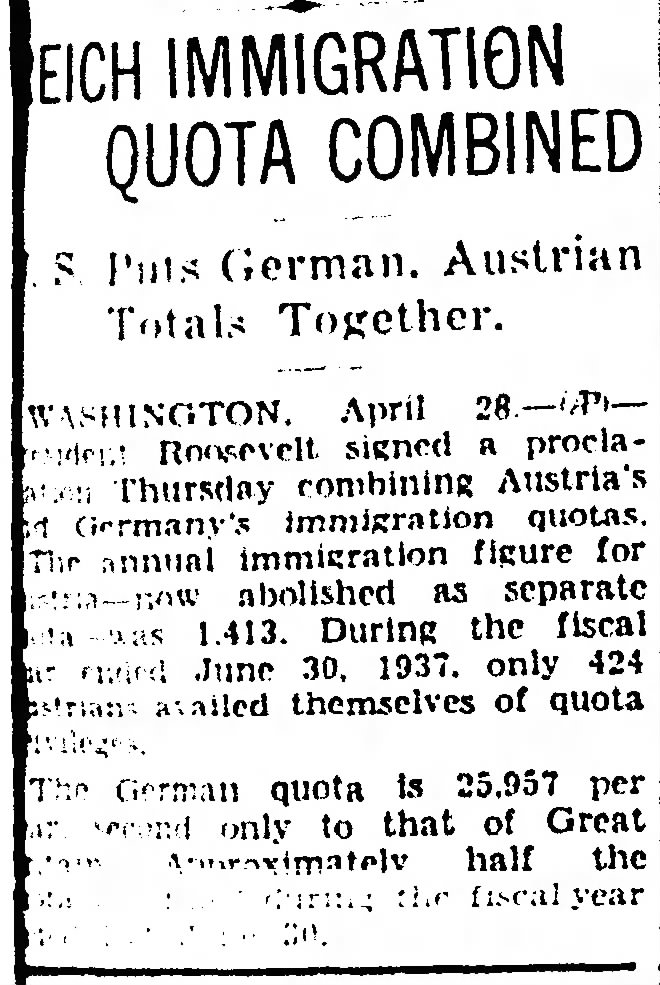 REICH IMMIGRATION QUOTA COMBINED