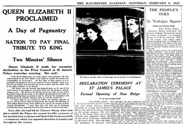 Queen Elizabeth II proclaimed – archive, 1952 | Monarchy | The ...