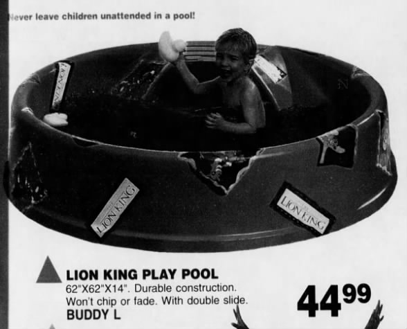 Lion King play pool ad, The Cincinnati Enquirer, 24 April 1994.