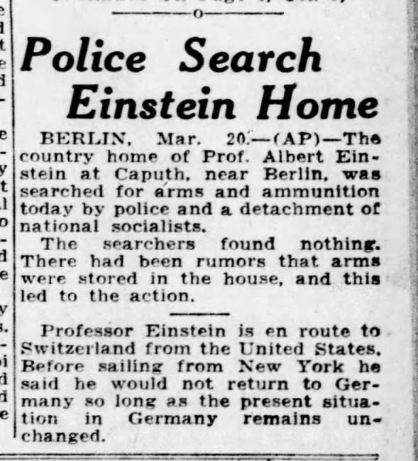 Police Search Einstein Home