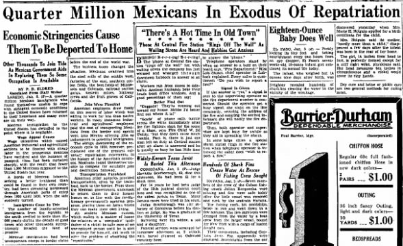 Quarter Million Mexicans In Exodus Of Repatriation