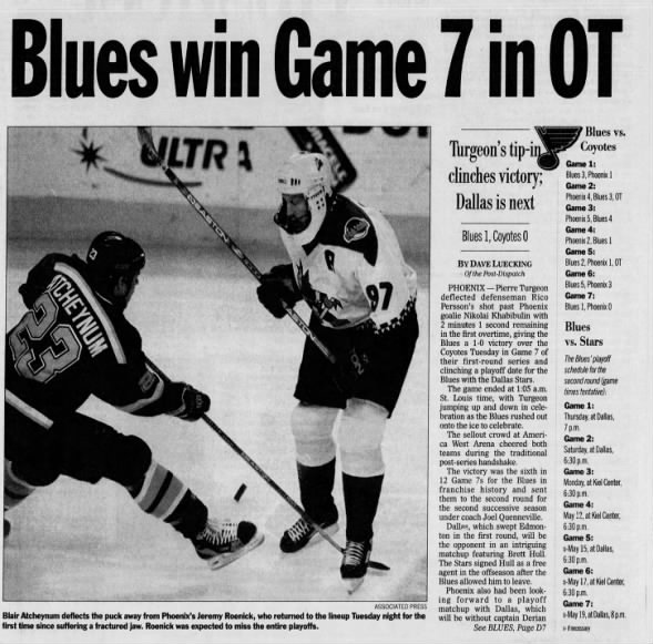 May 4, 1999: Blues 1, Phoenix 0