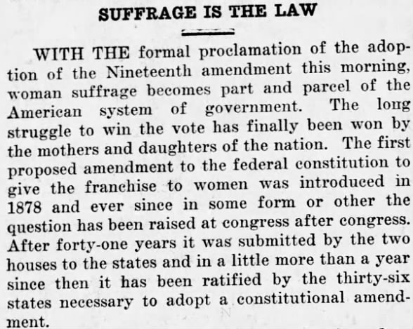 Suffrage for women