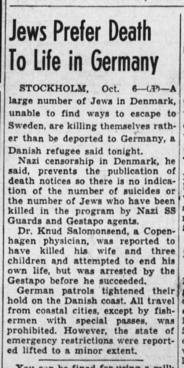 Jews Prefer Death to Life in Germany