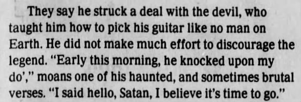 Robert Johnson, deal with the devil
