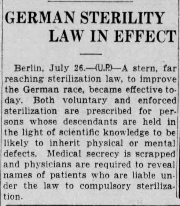 German Sterility Law in Effect