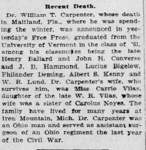 Obituary for William T. Carpenter
