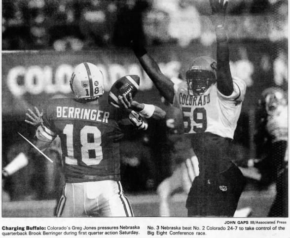 1994 Nebraska-Colorado, Berringer & Greg Jones