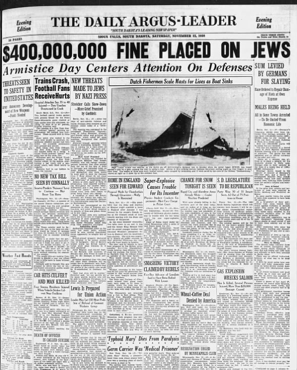 $400,000,000 FINE PLACED ON JEWS