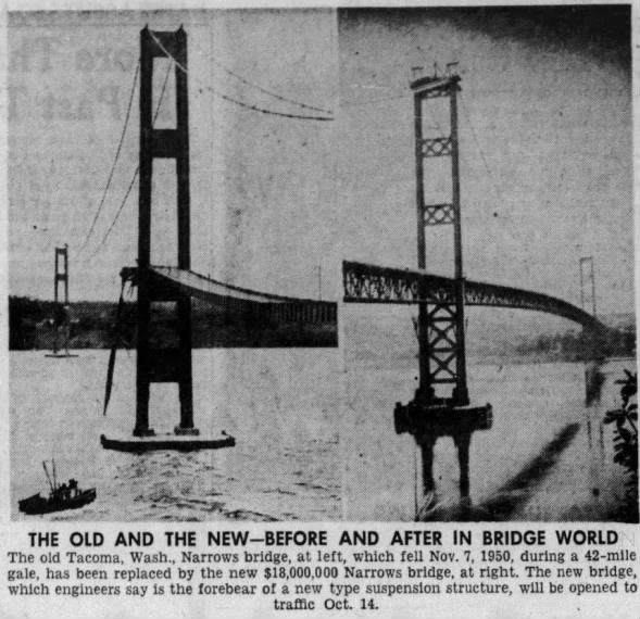 Old Tacoma Bridge vs New Tacoma Bridge